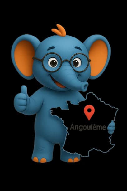 Carte stylisée Angoulême France