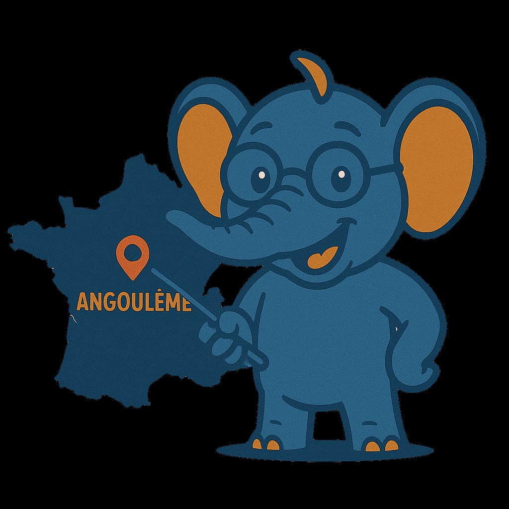 Carte stylisée Angoulême France