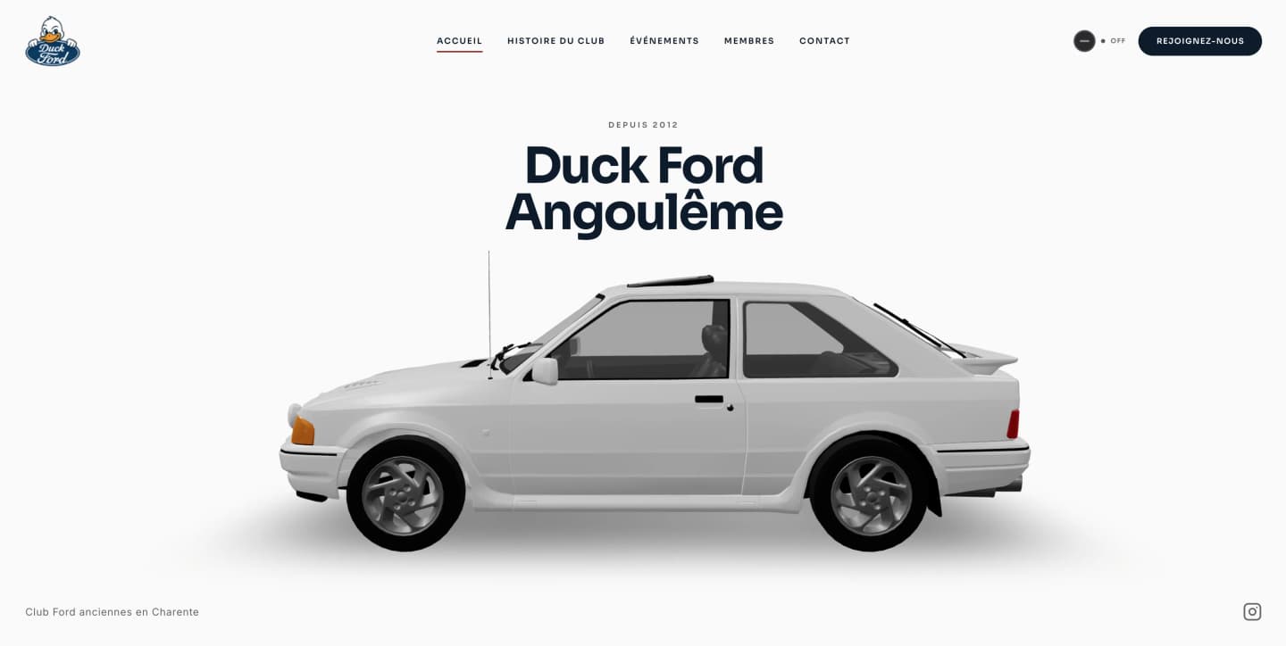 Site web club automobile Duck Ford - Charente