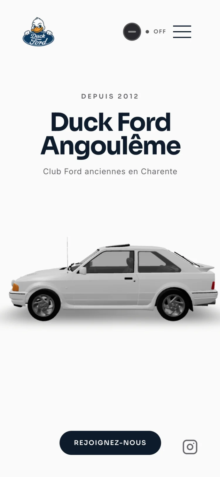 Site club automobile Duck Ford | Charente - vue mobile