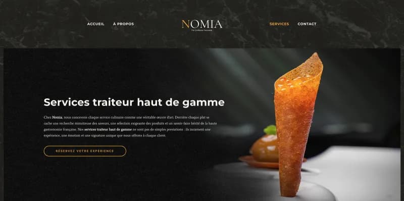 Site web Nomia Gastronomie - Chef étoilé Guillaume Veyssière