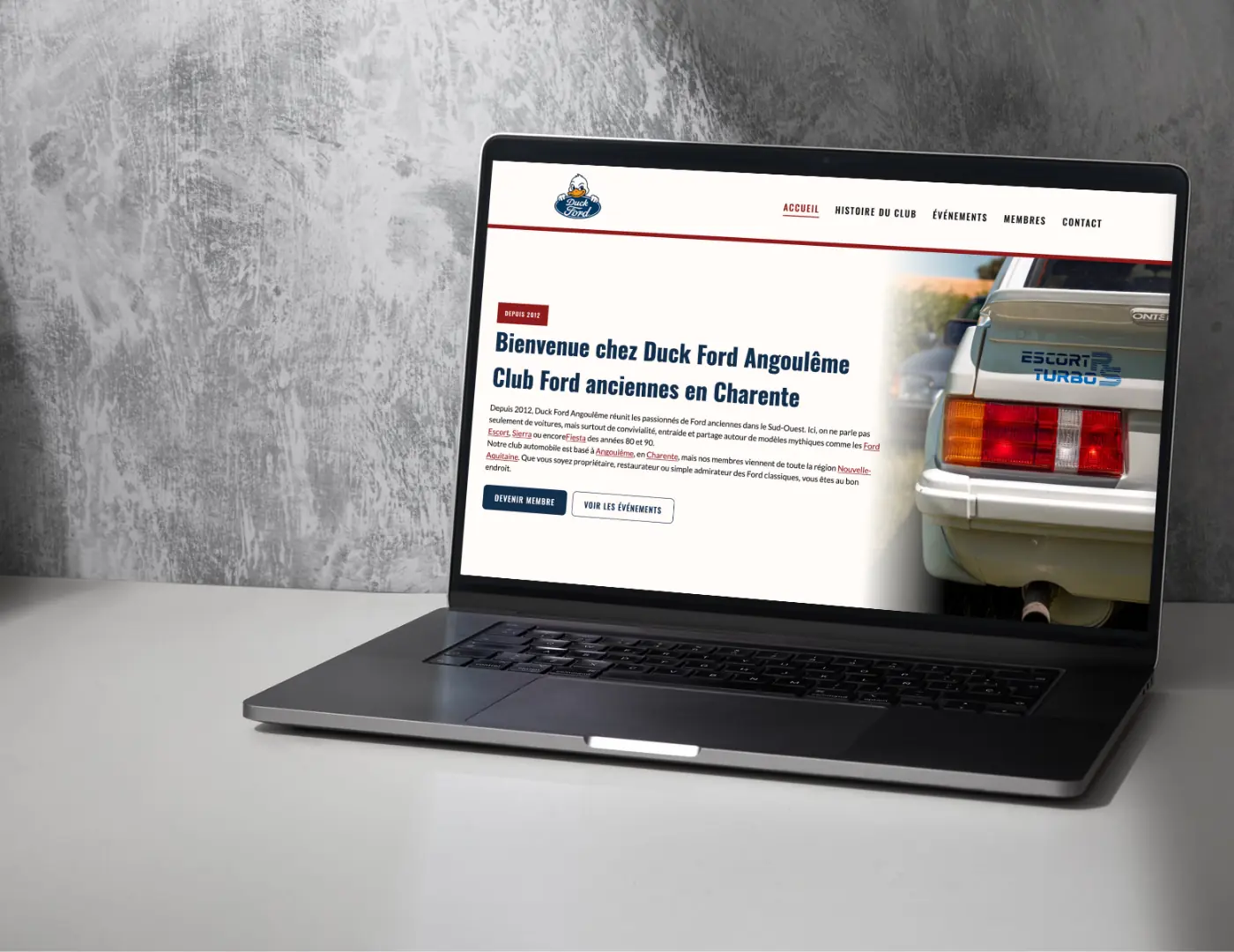 Site web club automobile Duck Ford - Charente