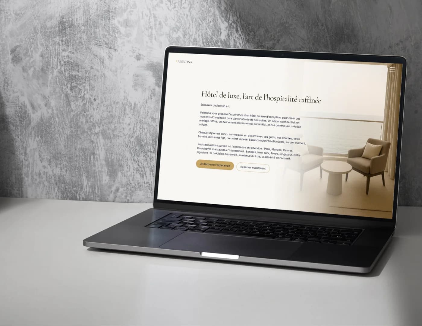 Site web hôtel de luxe Valentina - Expériences d'exception
